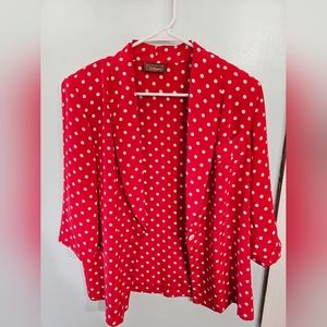 Vintage Worthington red polka dot blazer